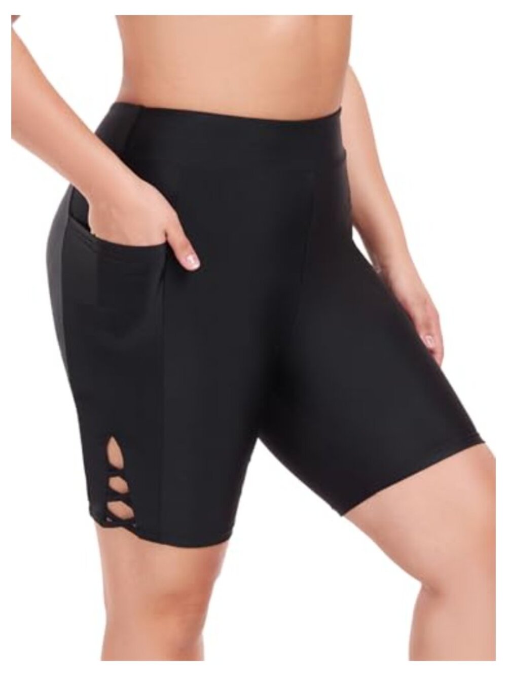 High Rise Swim Shorts 8 Inch UPF 50+ Board Shorts with Pockets